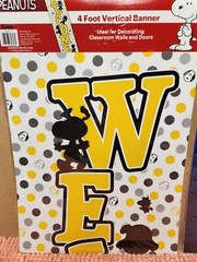 Eureka Peanuts 4 Foot Vertical Banner Lot Of 2 Peanuts Snoopy Classroom & Doors