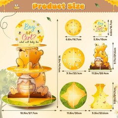 Charming Winnie the Pooh 3-Tier Cupcake Stand for Baby Showers & Gender Reveals