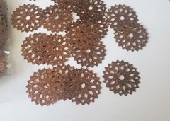 CraftbudyUS 100pcs x29mm BROWN Circle Design for Table Confetti/Craft