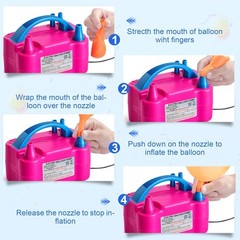 Balloon Pump Electric with Dual Nozzles & Tying Tool Party Balloons Holidays
