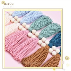 DrCor Boho Rainbow Tassel Garland – Handmade Cotton Yarn Wall Hanging in Eart…