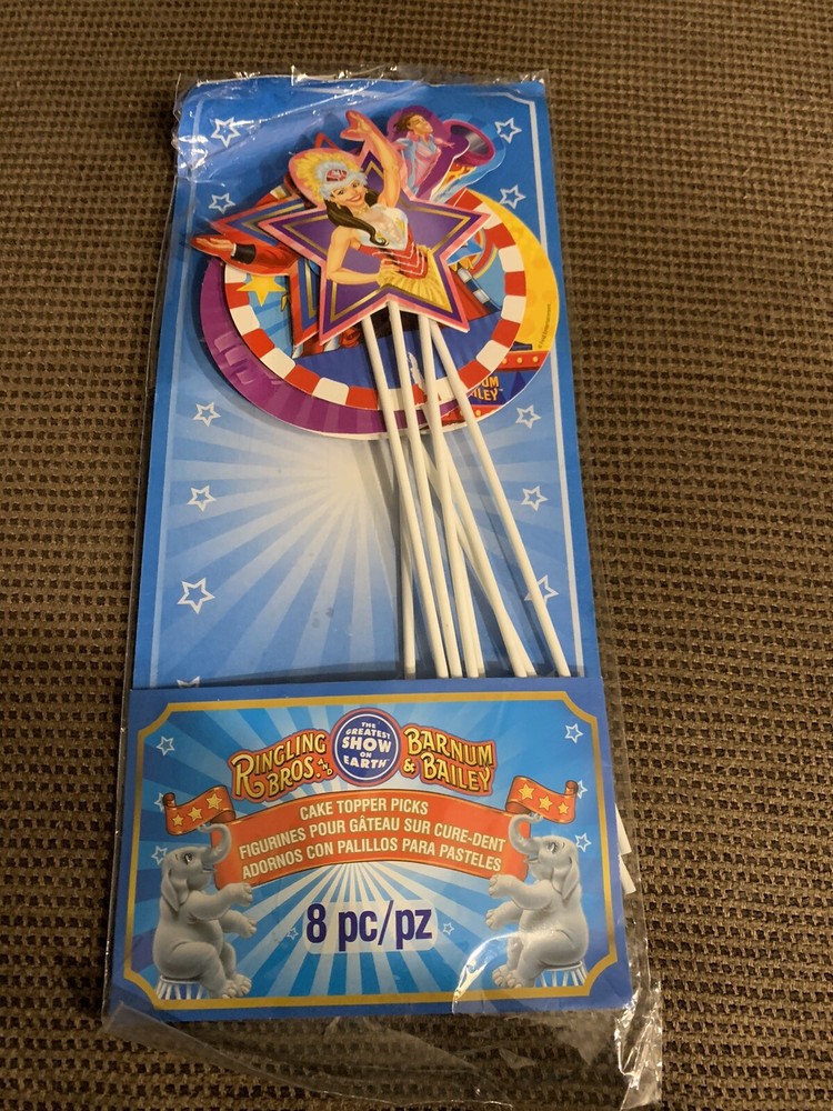 Ringling Bros Banum & Bailey Circus 8 piece Cake Tops New