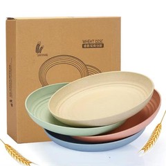 9 Inch Unbreakable Wheat Straw Plates – Reusable Plate Set – Plate-9in, Pink