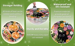 50 Pcs Spring Flower Cat Party Decorations 10″ Floral Cat Paper Plates