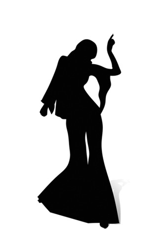 Female Disco Dancer Silhouette Cardboard Cutout / Standup / Standee Party Prop