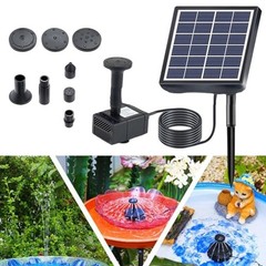 Solar Fountain Pump Kit 5 Nozzles for Custom Water Flow in Gardens and Ponds