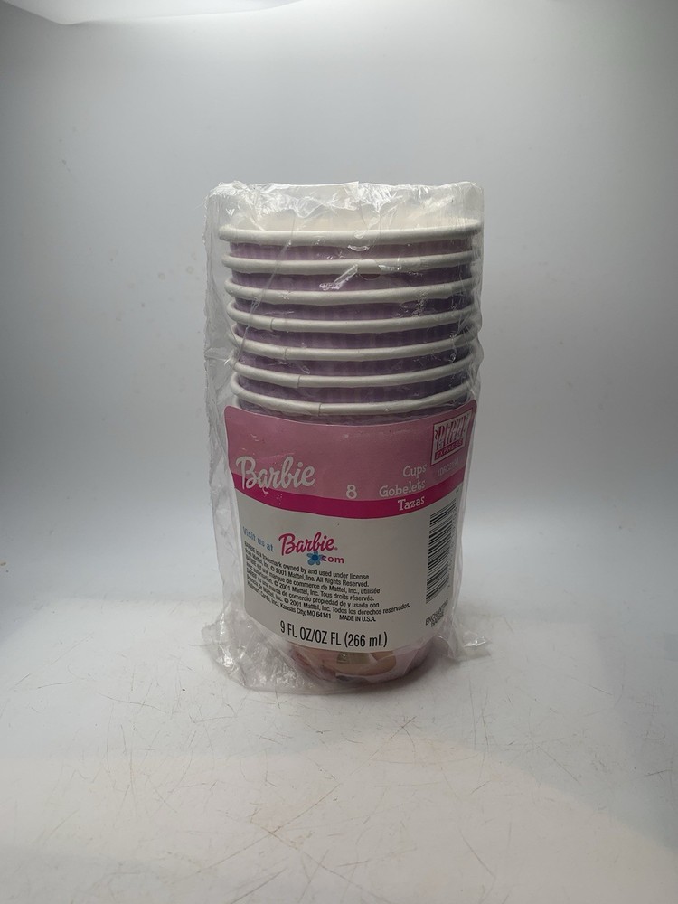 2001 Vintage Barbie Party Express Cups Goblets 8 Count NOS Sealed