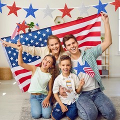 60 Pcs Patriotic Star Cutouts Double Printed Paper Star Confetti Cutouts for …