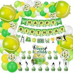 Tennis Party Decorations, Includes Tennis Happy Birthday Banner, Tennis Balloons