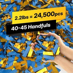 Blue Gold Confetti Paper Bulk 2.2lbs Biodegradable Tissue Rainbow Light Weight