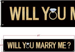 Proposal Banner Will You Marry Me Flower Banner Propose Decorations Supplies for