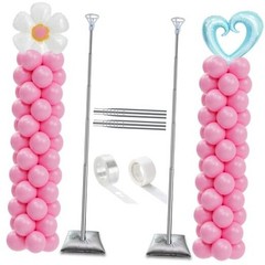 Balloon Column Stand Adjustable 7 Feet Ballon Arch Stands with Bases Set of 2
