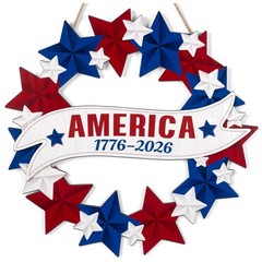 Foldable Wooden Wreath for 250th Anniversary – Perfect Outdoor Patriotic Sign