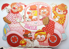 6-Piece Set Valentine Animals Clowns Circus Die-cut Cutouts Vintage Decorations