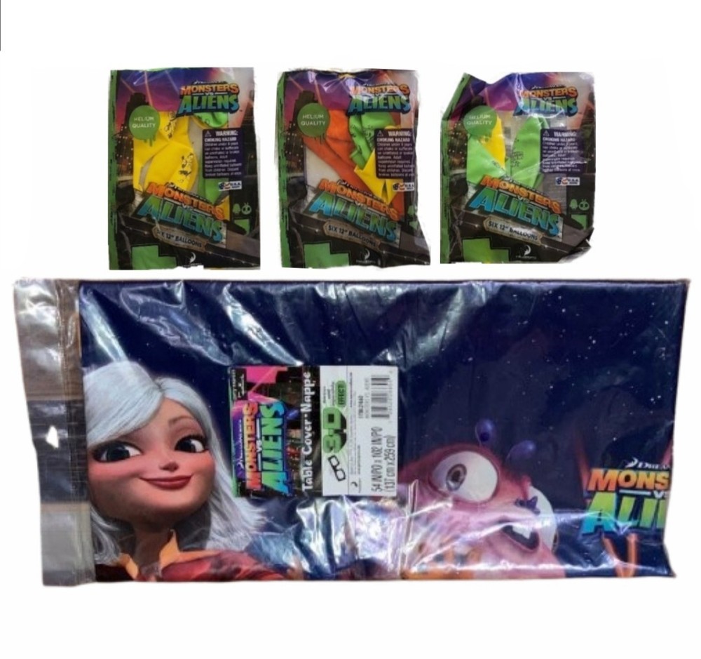 Monsters Vs Aliens Birthday Party Decorations Bundle RARE