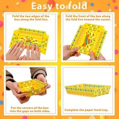 Collapsible and Lightweight Fiesta Food Trays – 50 Count for Celebrations