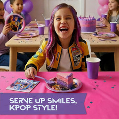 Kpop Demon Hunters Birthday Decorations | Kpop Demon Hunters Plates and Napkins,
