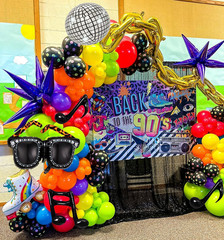 90S 80S Disco Theme Party Decorations, 171Pcs Balloon Arch Kit with Retro Disco