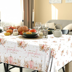 3Pcs Pink Little Pumpkin Table Cloth for Girl, Boho Fall Baby Shower
