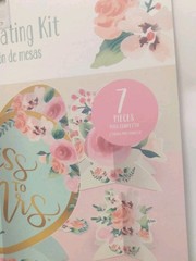 Amscan From Miss to Mrs Table Decorating Kit Bridal Shower Party Pink Floral 12″