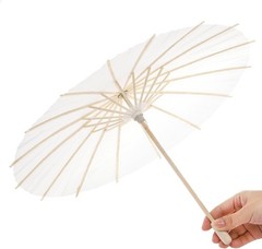 DIY Handcrafted Paper Umbrella Decor for Party Wedding Kids Art 12 Inch White
