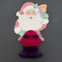 1990 Santa Claus Stand Up Statue Christmas Decor Paper Fantasies 22″ Honeycomb