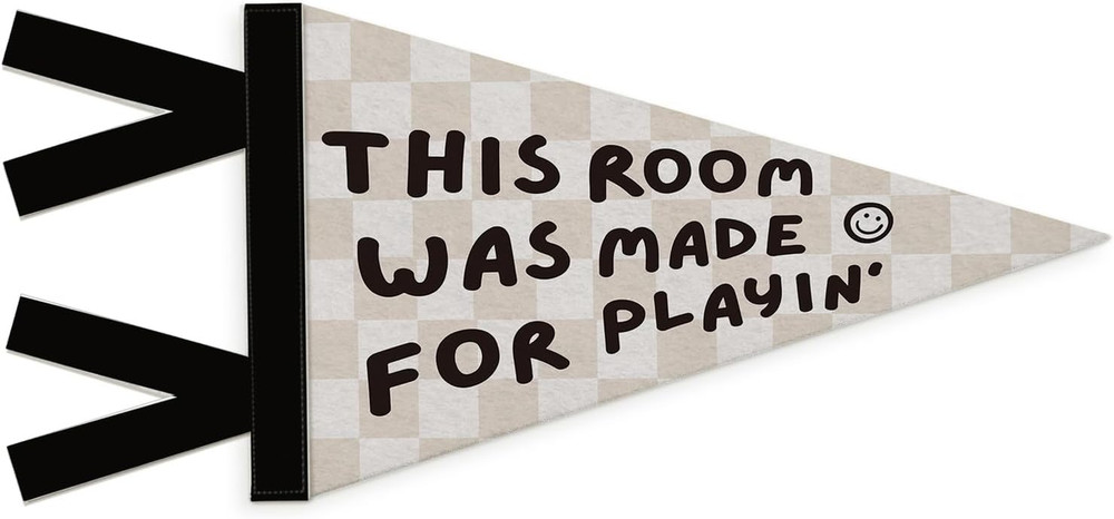 Playroom Decor, This Room Was Made for Playin Wall Hanging Pennant Flag Banner,