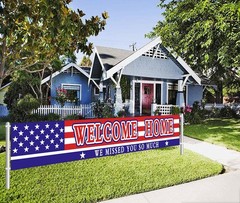 Welcome Home Banner Decoration Welcome Back Yard Sign for Deployment Returning