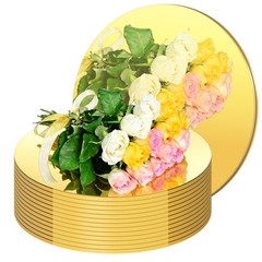 13 PCS Acrylic Round Mirror Plates Centerpieces Gold Circle Trays 6 Inch 15cm