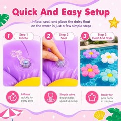 4 Pcs 20 Inches Inflatable Daisy Decorations Flower Pool Floats Floating 4pcs