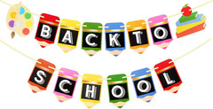 Pre-Strung Back to School Banner – First Day of School Banner, Colorful Back to