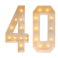 Light Up Numbers 40 LED Marquee Sign 39in Tall for Birthday Wedding Anniversary