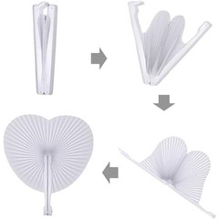 Heart Shape Folding Paper Fans Lightweight Portable Party Wedding Decoration New