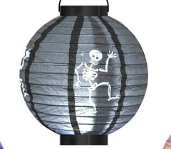 3 pcs. Halloween Paper Lantern Hanging Decorations: Purple, Black, Orange
