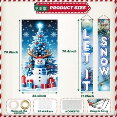 3Pcs Christmas Decorations Outdoor Indoor â€“ Merry Christmas Banner Set with…