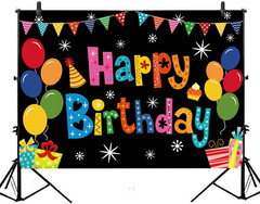 Happy Birthday Backdrop Banner Birthday Decoration Yard Signs Background for Boy