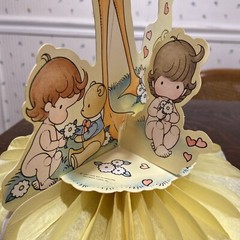 Joan Walsh Anglund Baby Shower Centerpiece “Special Delivery” Vtg Hallmark 1987