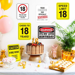 18Th Birthday Party Decorations – 9PCS Wall Signs Funny Tags for Teenagers 18 Ye