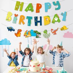 BIEUFBJI Dinosaur Banner Dinosaur Theme Party Decoration, Indoor/Outdoor Han…