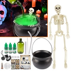 Halloween Witchcauldron with Led Light & Fog Mist Maker Skeleton Decor US