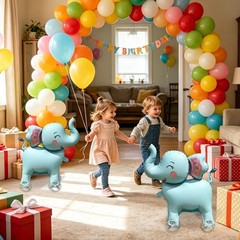Walking Animal Balloons With Wheels Kids Birthday Pet Theme Party Decoration