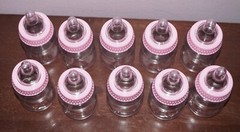 Baby Shower Toy Baby Bottles Mini Plastic Baby PINK Mini Plastic Lot of 10
