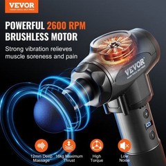Massage Gun Deep Tissue with 9 Speed Levels & 6 Massage Heads 24V 2500mAh Bat