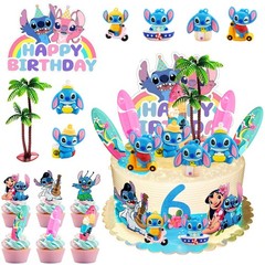 20 Pcs Stitch Cake Decoration Favors Stitch Birthday Party Cake Topper Supplies