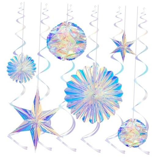 Honeycomb Ball Hanging Iridescent Party Decorations with Hanging Honeycomb Ball