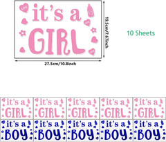 Gender Reveal Balloon Stickers 10 Pcs It’S a Boy or It’S a Girl Party Decoration
