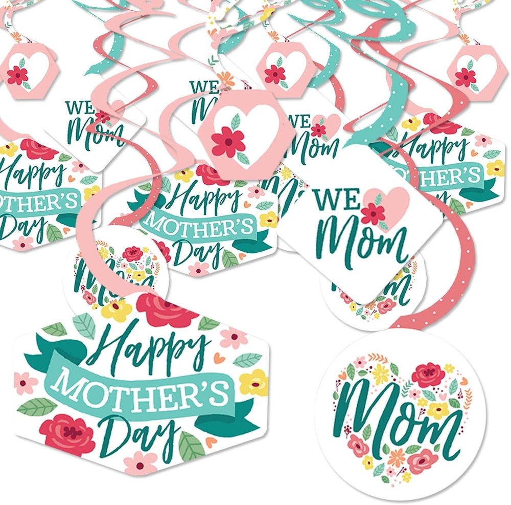 Big Dot of Happiness Colorful Floral Happy Mother’s Day 40ct