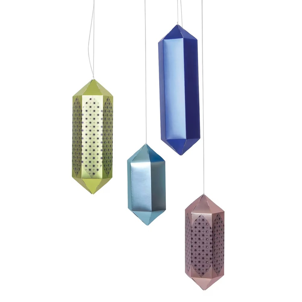 Geometric Hanging Lanterns, Party Decor, 4 Pieces