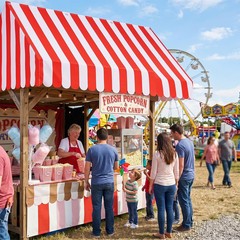 Preboun 2 Pcs 27.6»X 59» Circus Awning Decorations Striped Carnival Tent Awnin