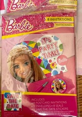 BARBIE~Large Birthday Party Decorations Lot NEW! Invitations,Banner,Table, Etc